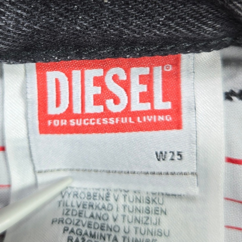 Diesel Jeans 1994 Slim High Straight Acid Wash Gray Womens Size 25 L32 - Picture 11 of 16